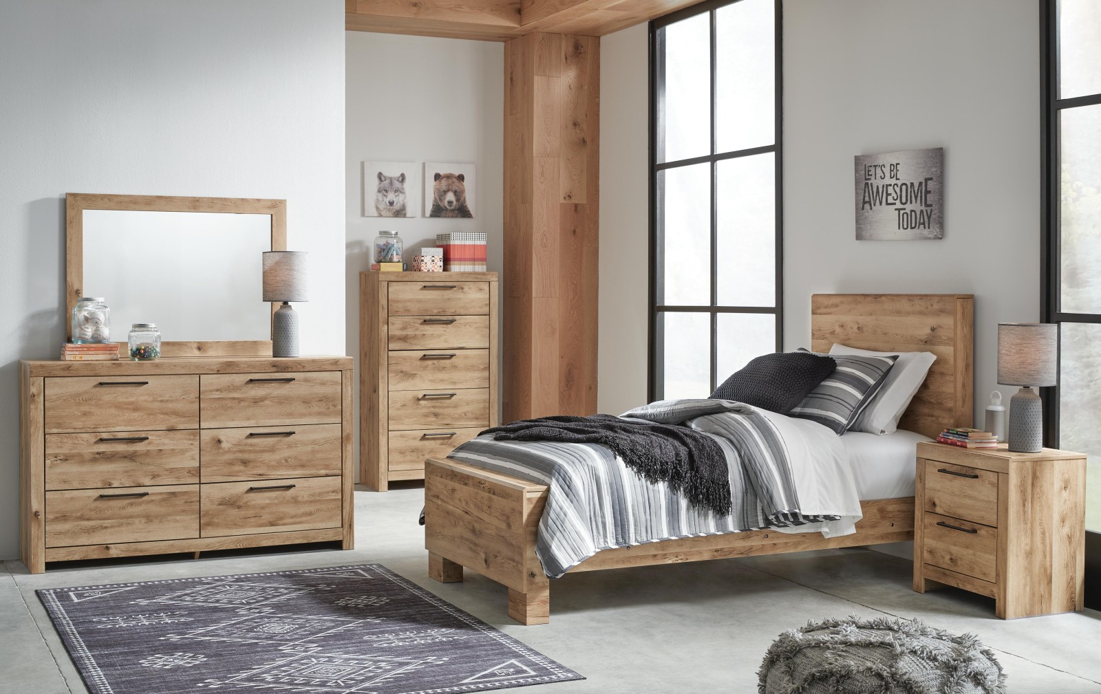 7 pc Hyanna Twin Youth Bedroom Set