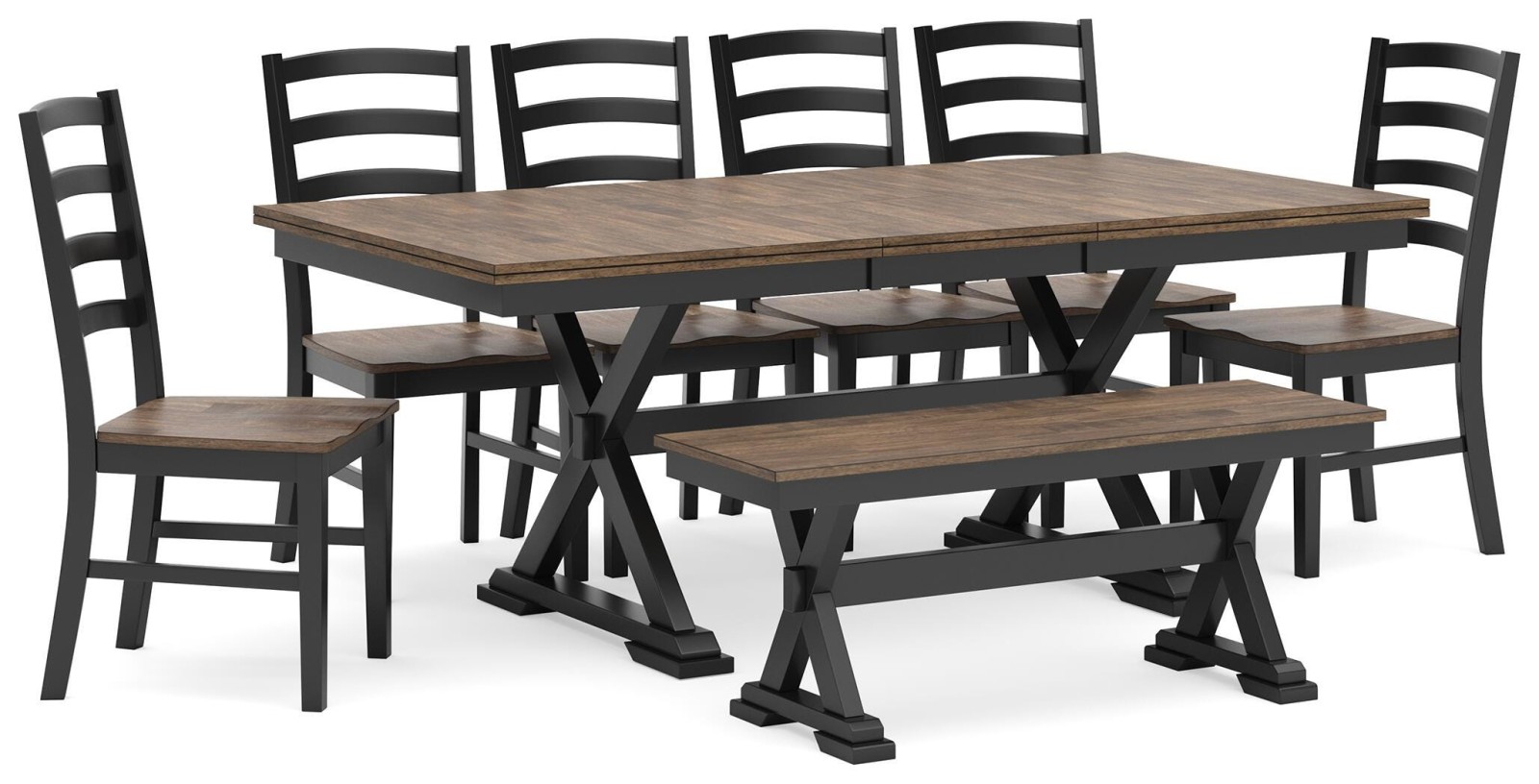 Wildenauer Dining Table and 6 Chairs and Bench