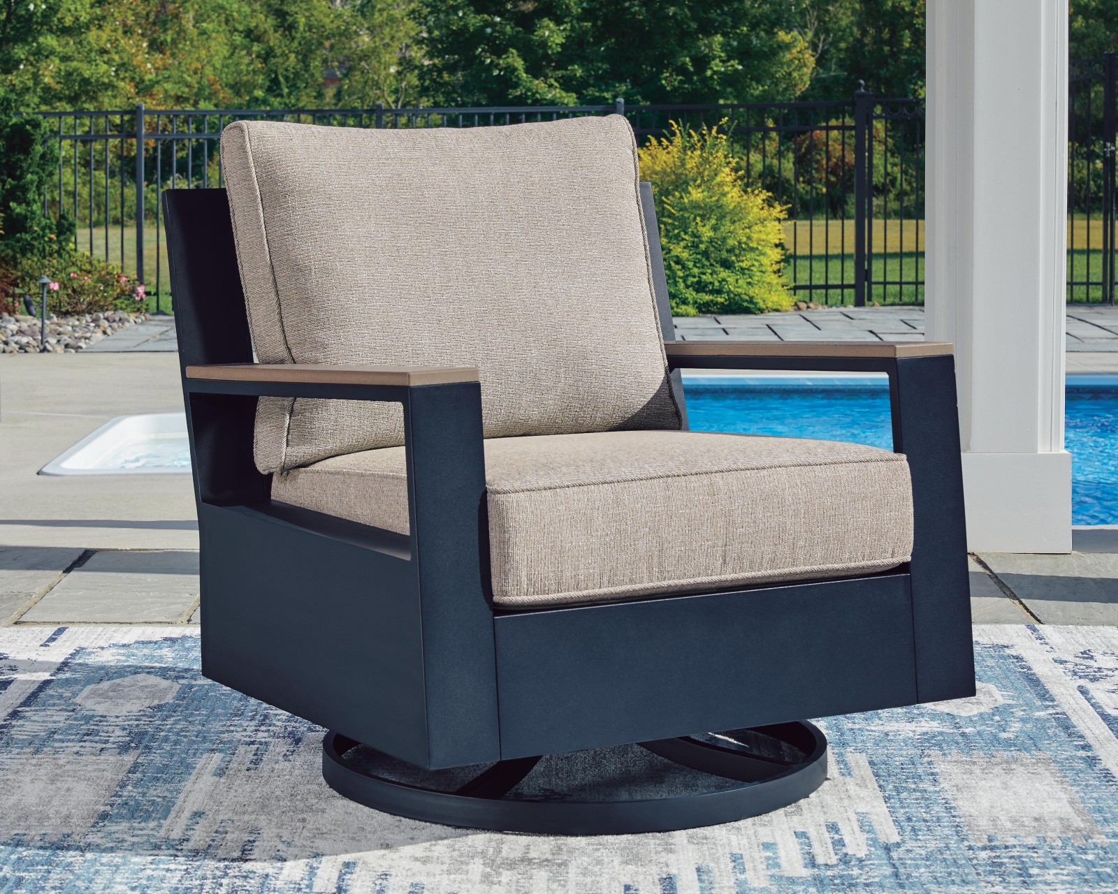 East Beach Outdoor Sofa with 2 Swivel Glider Chairs