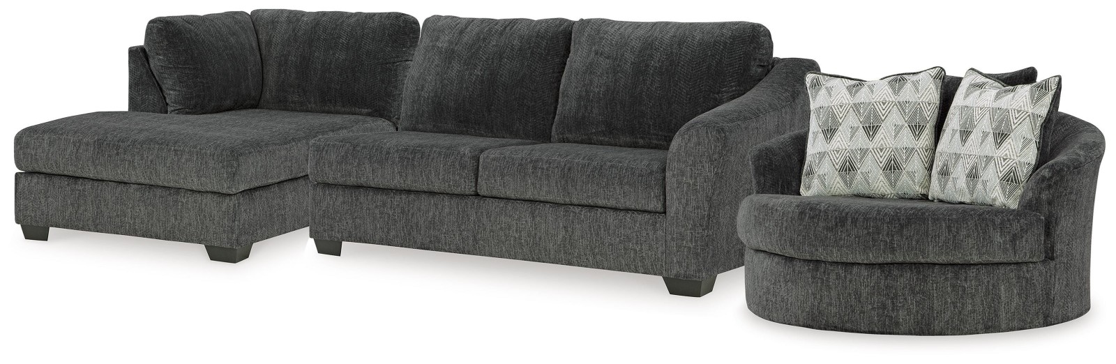 Biddeford 2-Piece Sectional and Oversized Swivel Accent Chair