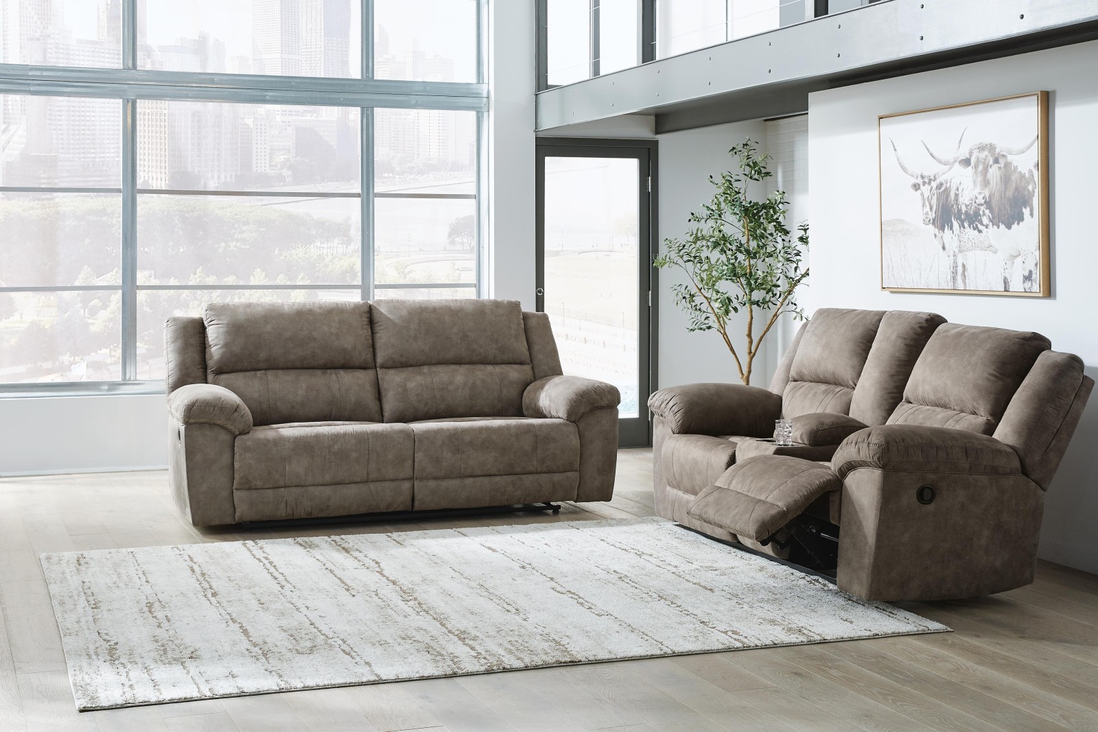 Laresview Reclining Sofa and Loveseat