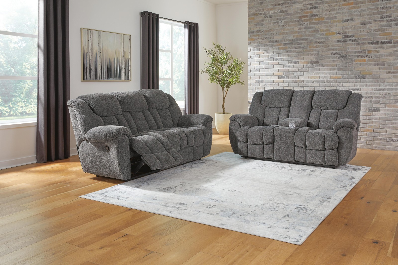 Foreside Reclining Sofa and Loveseat
