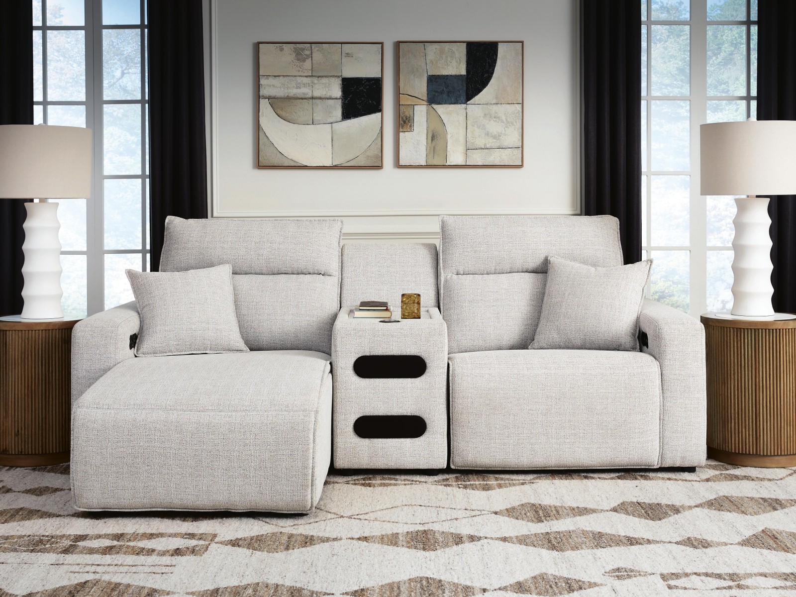 Modmax II 3-Piece Power Reclining Sectional with Chaise and Audio Console