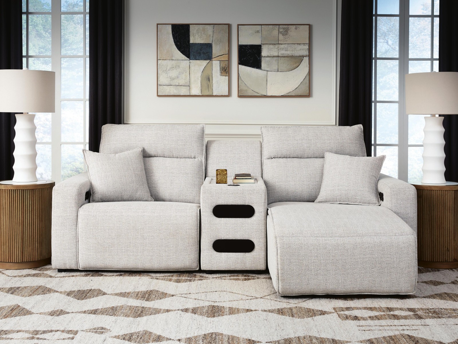 Modmax II 3-Piece Power Reclining Sectional with Chaise and Audio Console