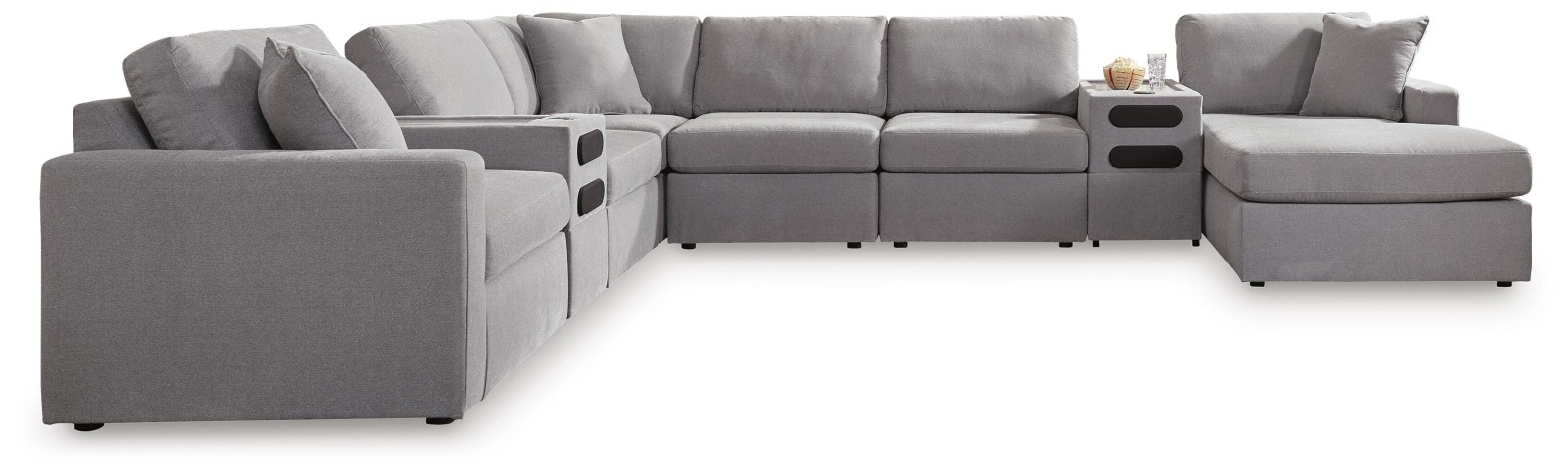 Modmax 8-Piece Sectional with Storage Chaise and Audio Consoles