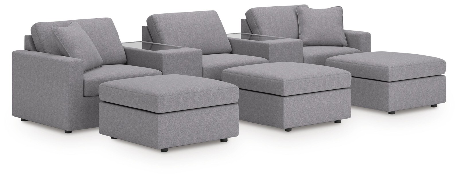 Modmax 5-Piece Sectional and 3 Ottomans