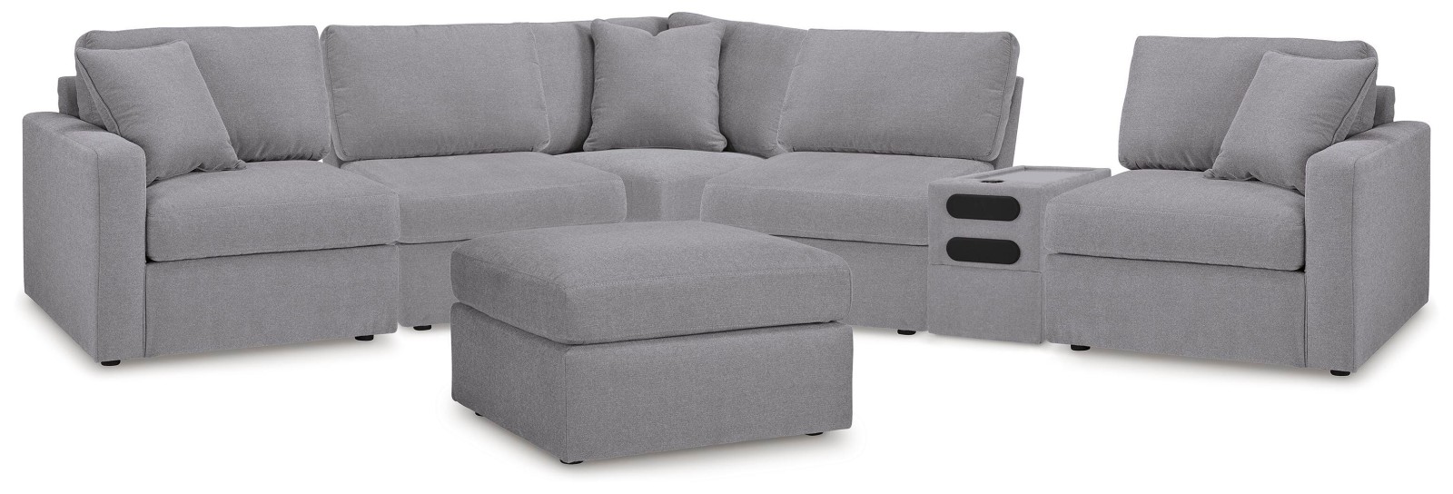 Modmax 6-Piece Sectional and Oversized Accent Ottoman