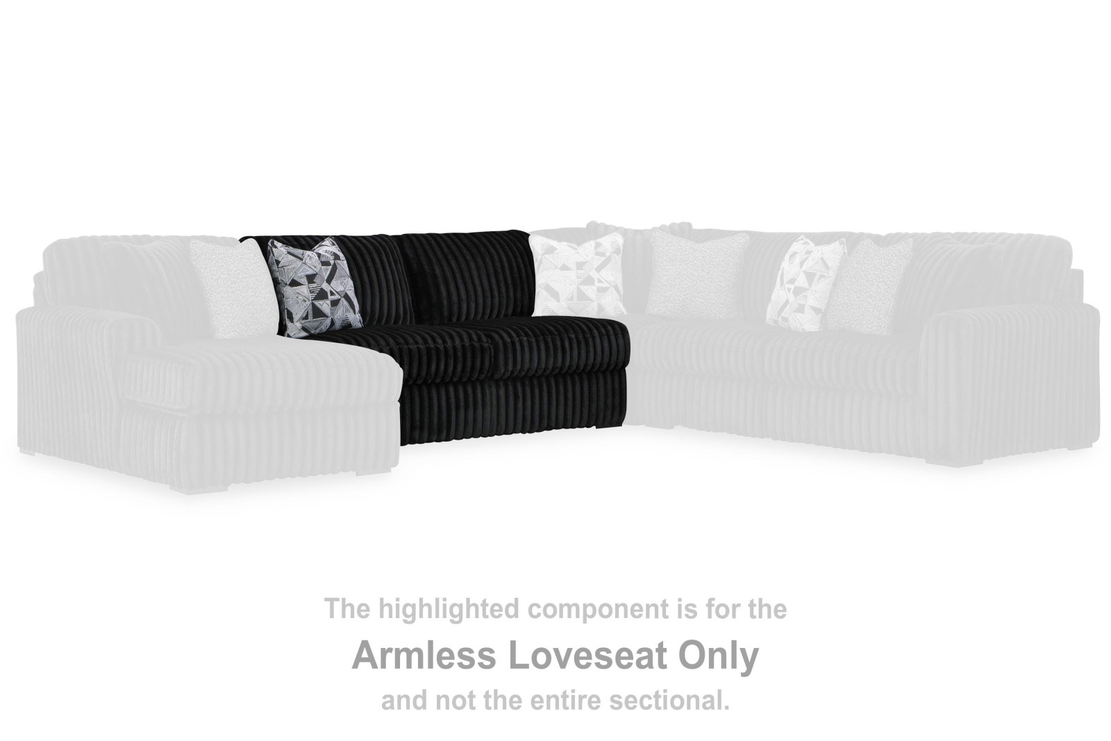 Midnight-Madness Armless Loveseat