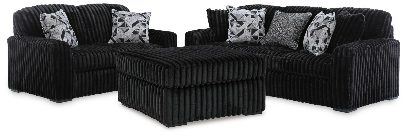 Midnight-Madness Sofa, Loveseat and Oversized Ottoman