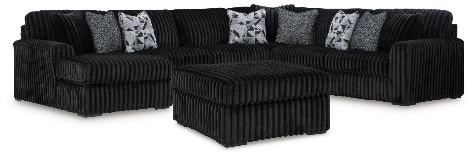 Midnight-Madness 4-Piece Sectional and Ottoman