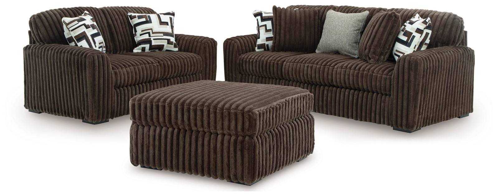 Midnight-Madness Sofa, Loveseat and Oversized Accent Ottoman