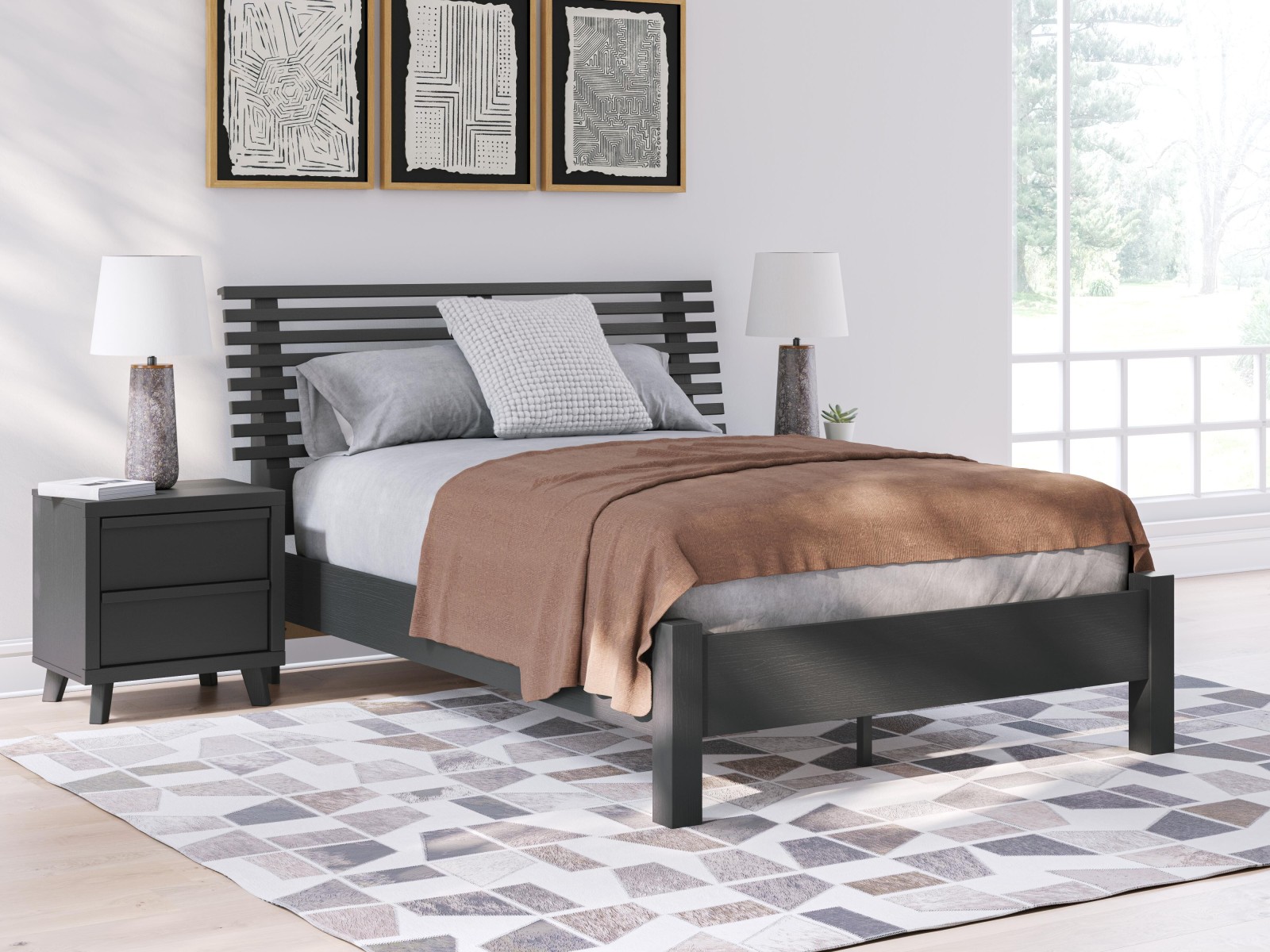 Danziar Full Slat Panel Bed