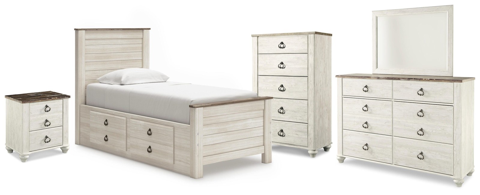 8 pc Willowton Twin Youth Bedroom Set