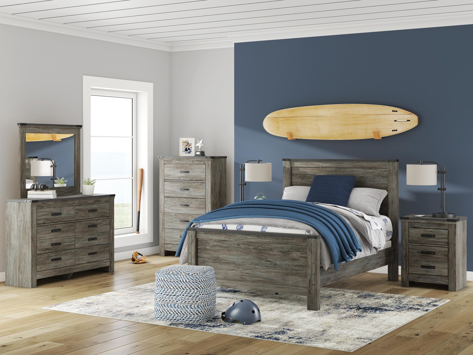 7 pc Frandern Full Youth Bedroom Set