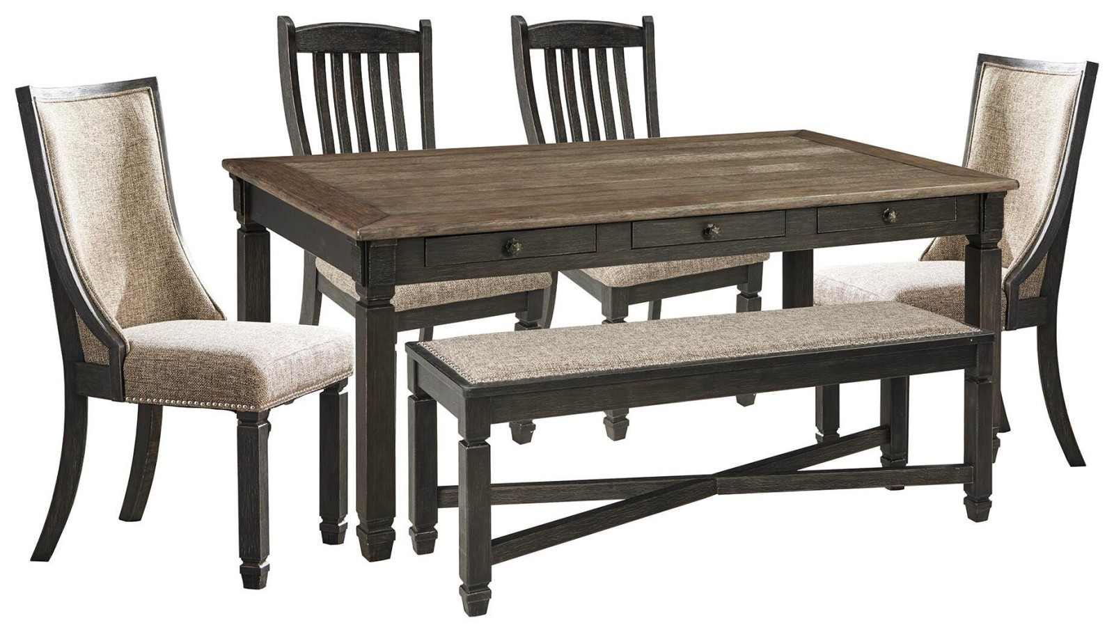 Tyler Creek Dining Table with 4 Chairs and Bench