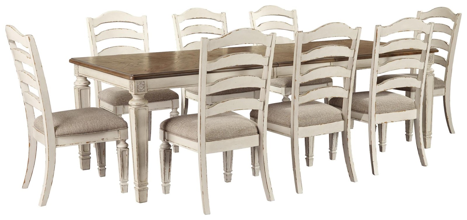 Realyn Dining Table and 8 Chairs