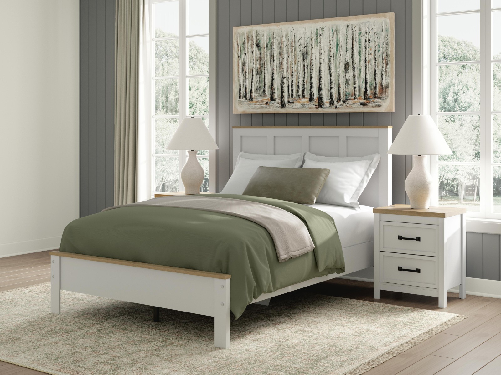 Kerisden Full Panel Complete Bed Frame