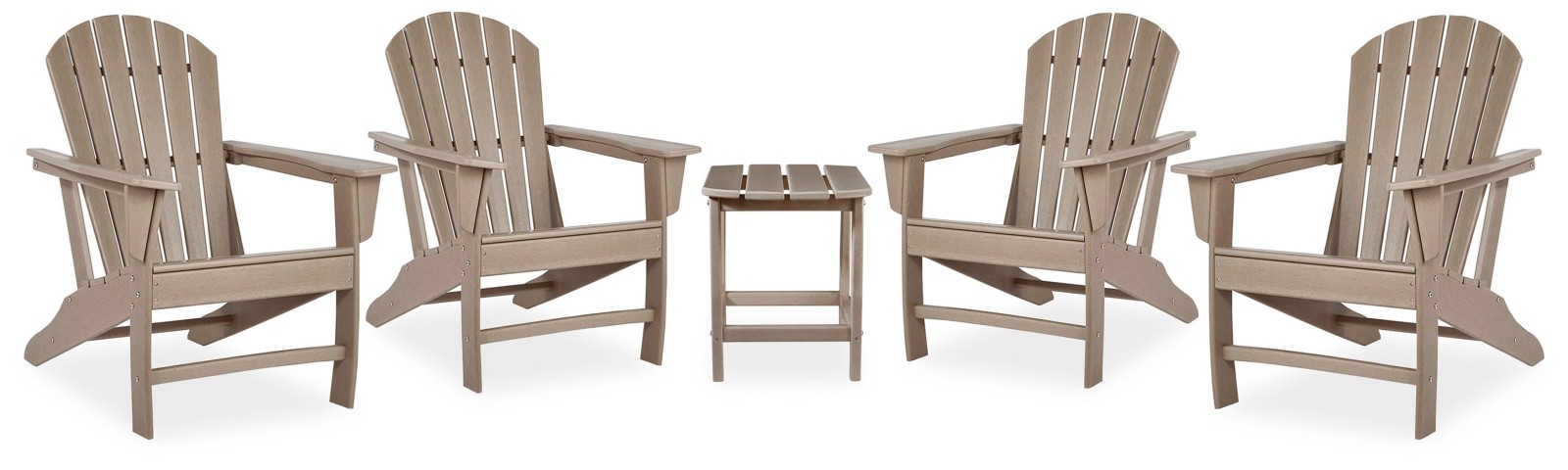 Sundown Treasure 4 Adirondack Chairs and Outdoor End Table