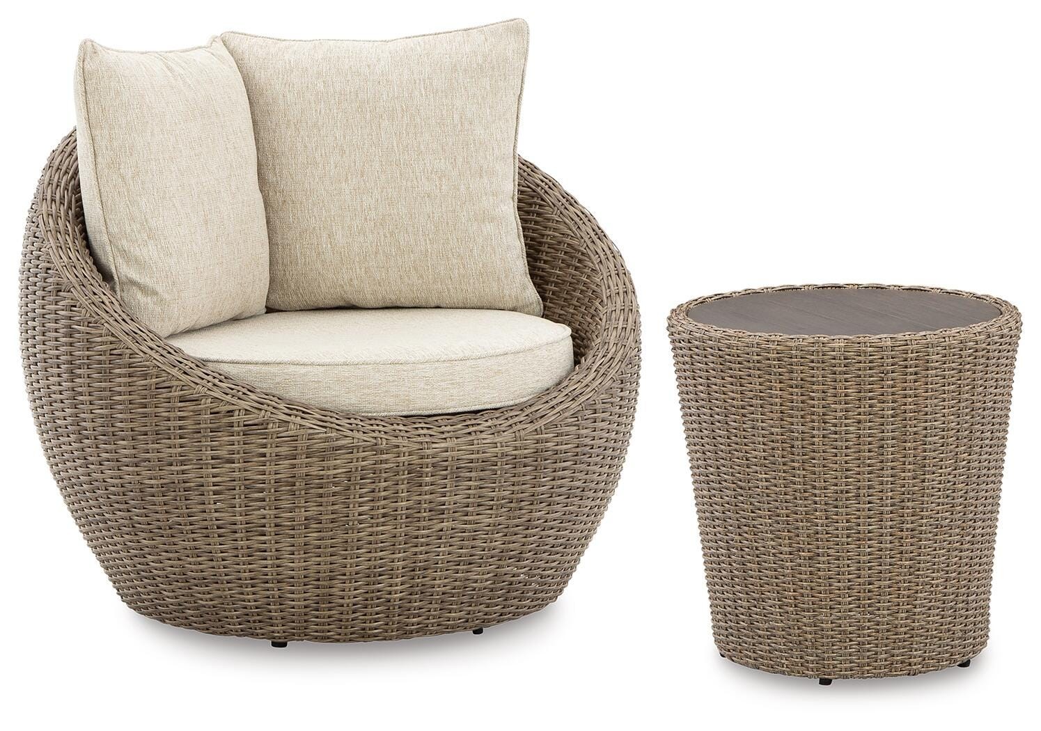 Danson 2 Swivel Lounge Chairs and End Table