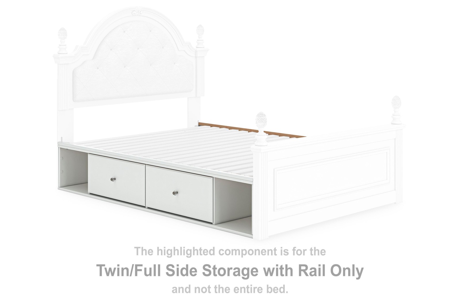 Kozlani Twin/Full Side Storage with Rail