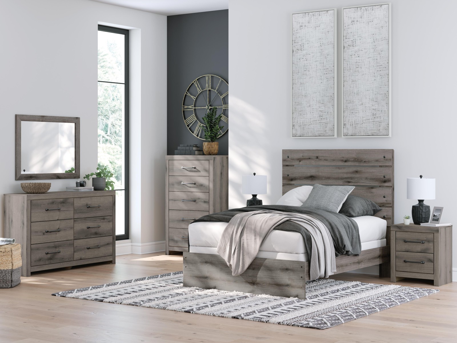 6 pc Graystorm Full Youth Bedroom Set