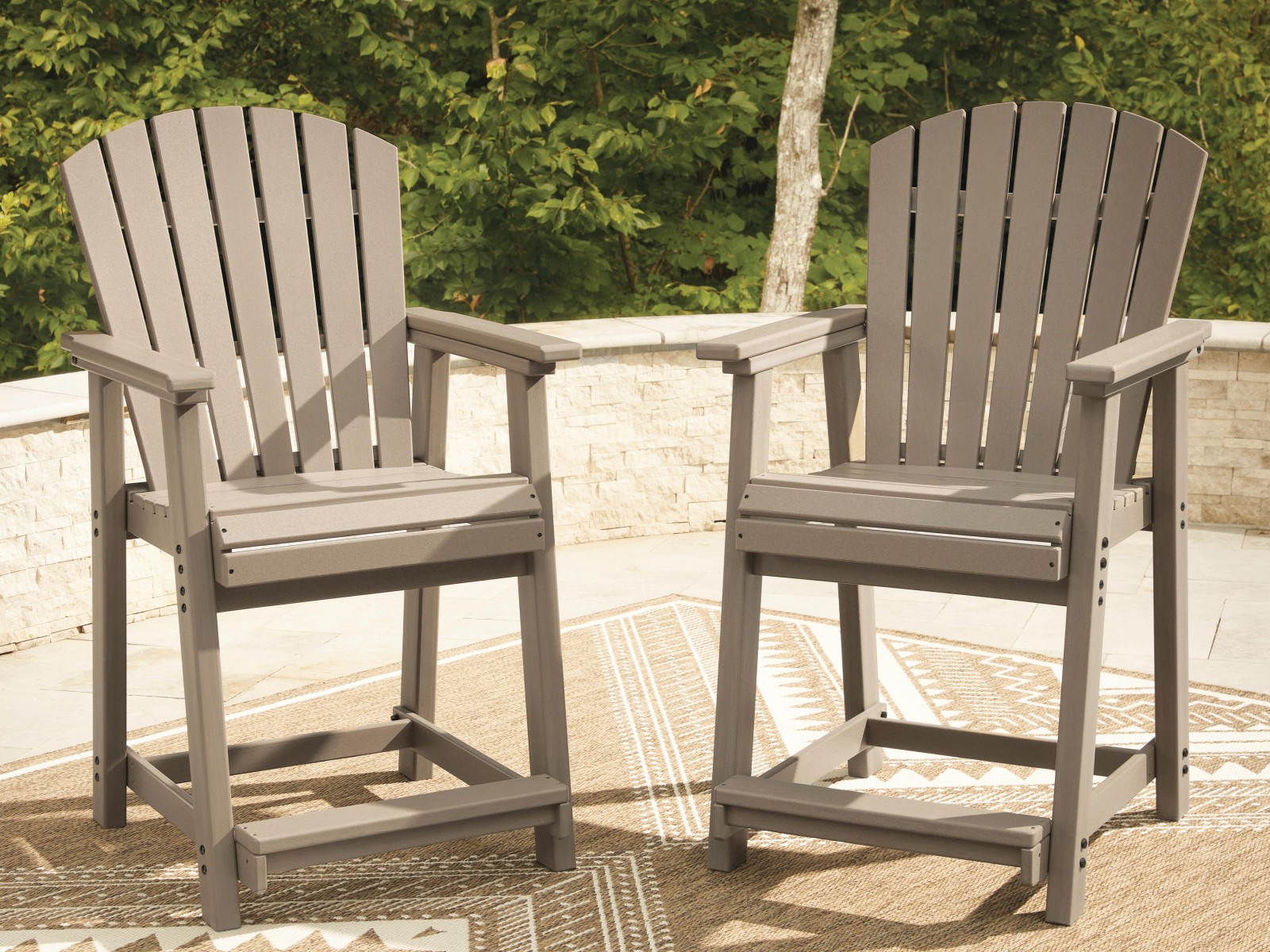 Seacliff Beach Outdoor Counter Height Bar Stool (Set of 2)