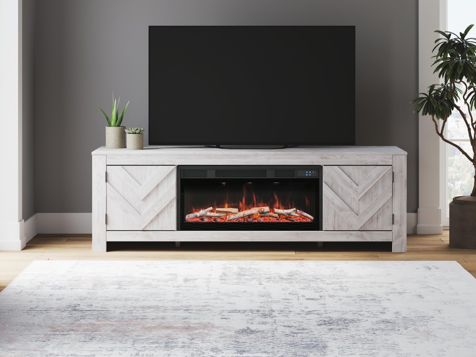 Cayboni 71" TV Stand with Electric Fireplace